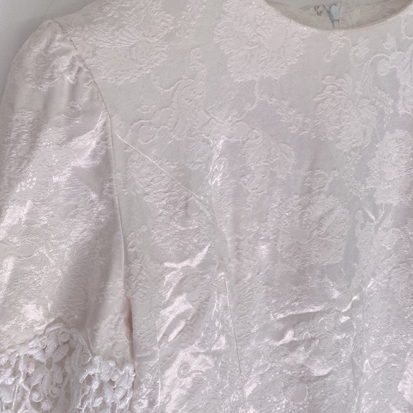 Vintage Nah Nah Collection Floral with Lace trim top with shoulder pads, Size 14 - Picture 6 of 12